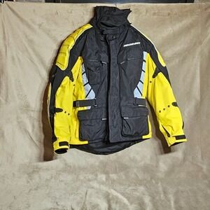 Fieldsheer Motorcycle Jacket XL Black Yellow 2-in-1 with Removable Thermal Liner